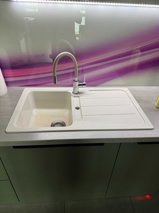 Zlewozmywak granitowy Cooke&Lewis Arber 1-komorowy z baterią  Łódź