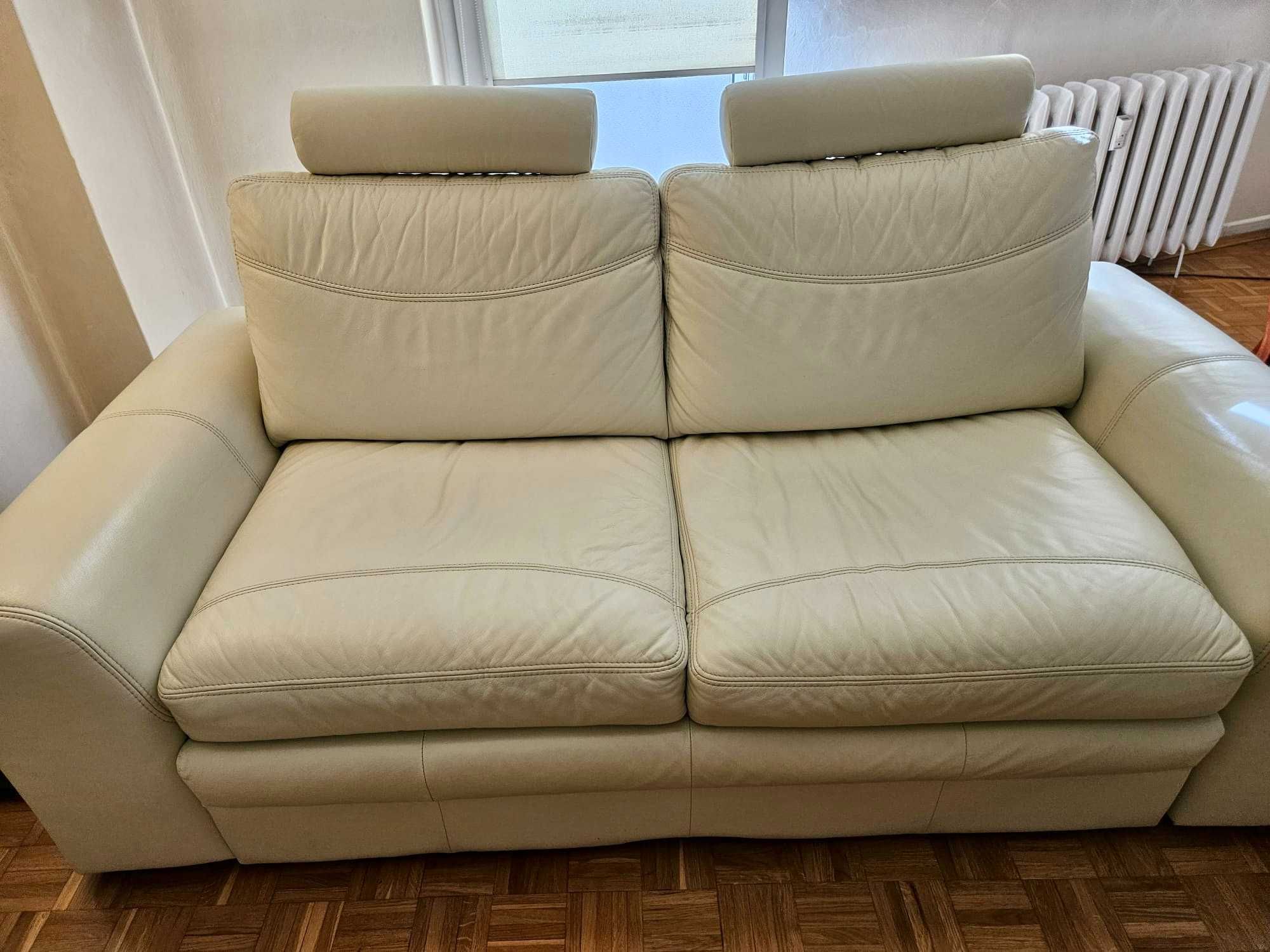 Sofa skórzana, rozkładana