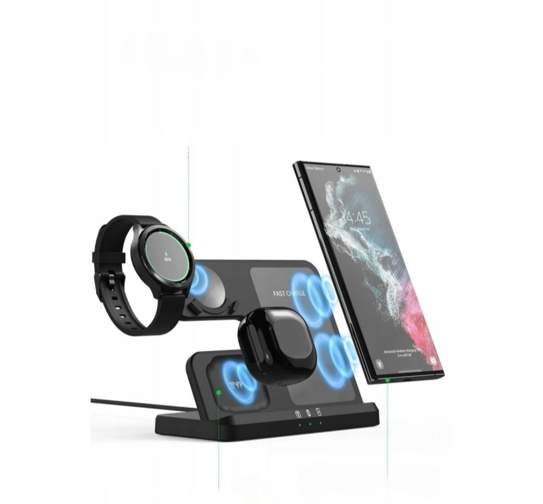 Ładowarka Bezprzewodowa Indukcyjna 3w1 Szybka do Samsung Galaxy Watch