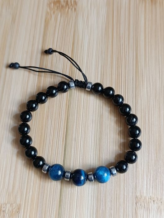 Męska bransoletka Onyx,kocie  oko
