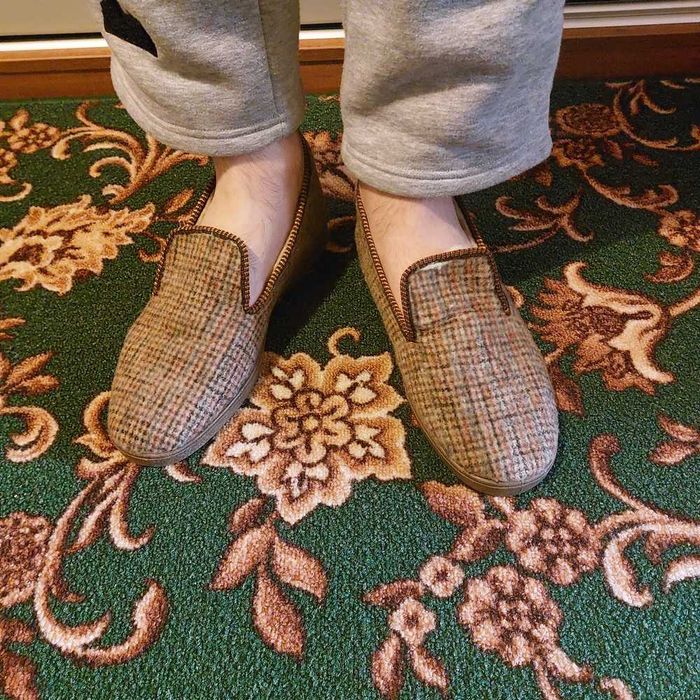 Тапочки мужские закрытый задник теплые 45 р мех