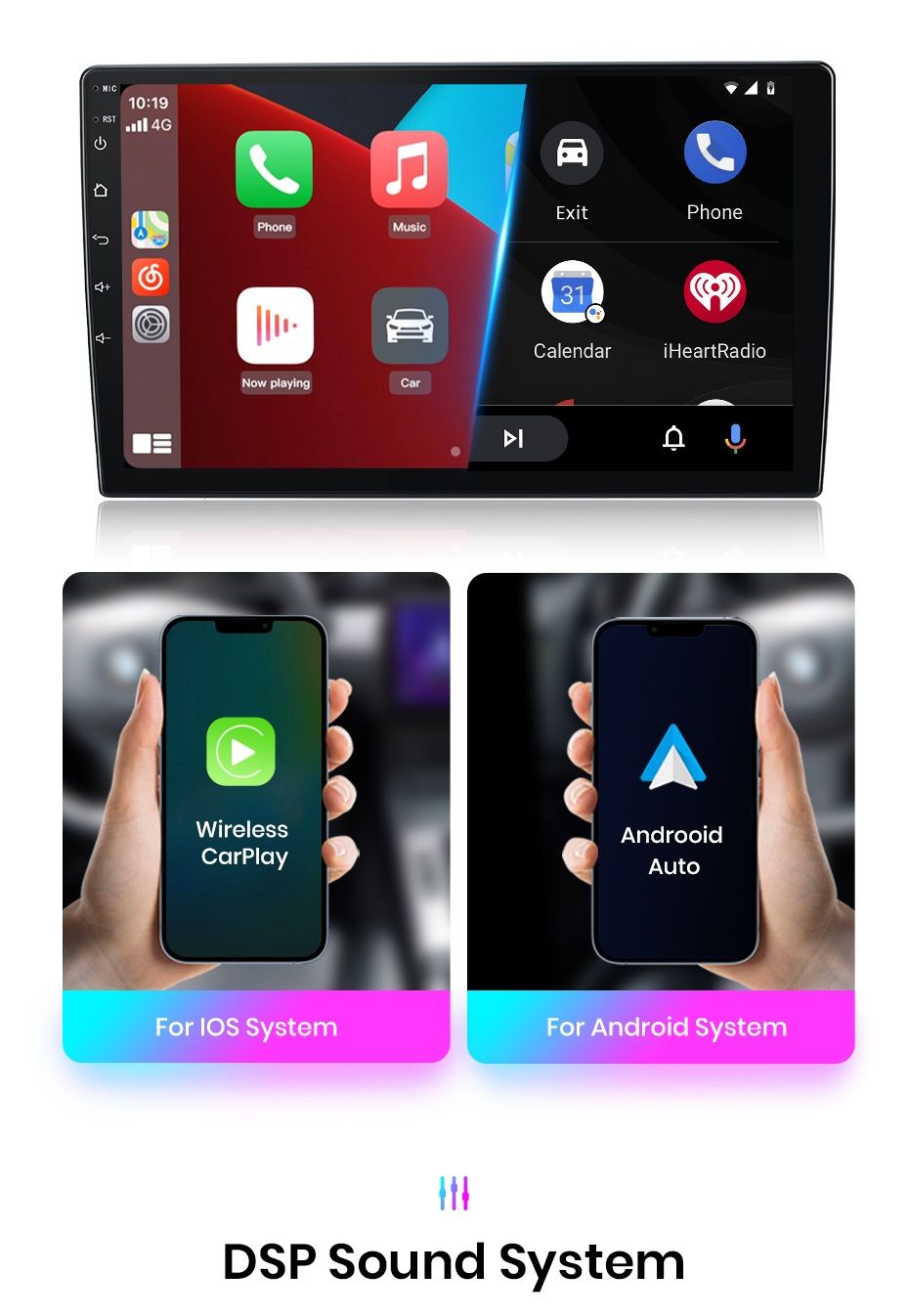 Rádio Android Mazda 323 de 2002-08 CARPLAY WIFI GPS BT novo