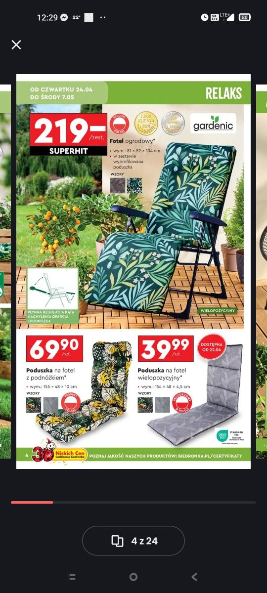 Nowy leżak, fotel ogrodowy Gardenic