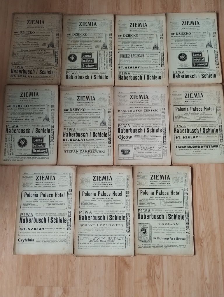 11x Ziemia - 1913 rok tygodnik krajoznawczy illustrowany