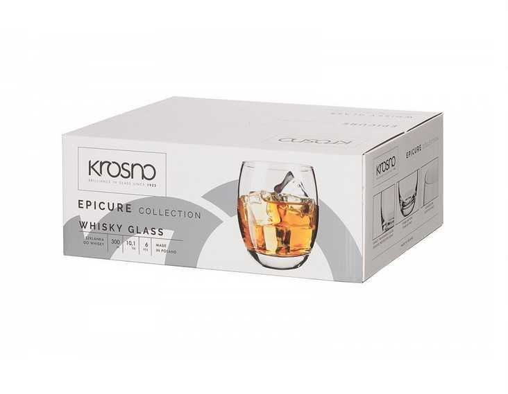 Komplet nowych szklanek do whisky Krosno Glass Epicure 300 ml 6x