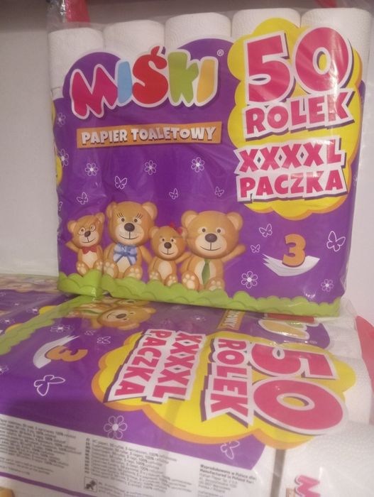 Papier toaletowy Miśki 3 warstwy 200 rolek