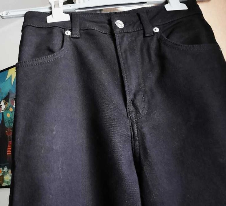Spodnie szerokie czarne H&M