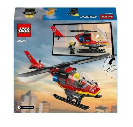 LEGO City. Strażacki helikopter ratunkowy. Obrotowe części. Wyrzutnie