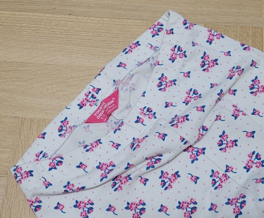 Legginsy leginsy Young Dimension 110 białe róże kwiaty