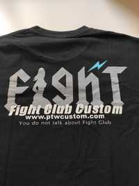 Czarny T-shirt z Fight Clubu (t-shirt z napisami)