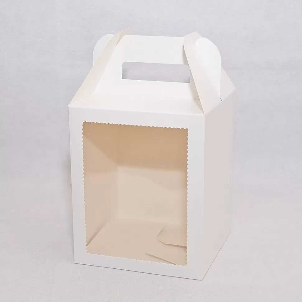 Pudełko składane białe z okienkiem