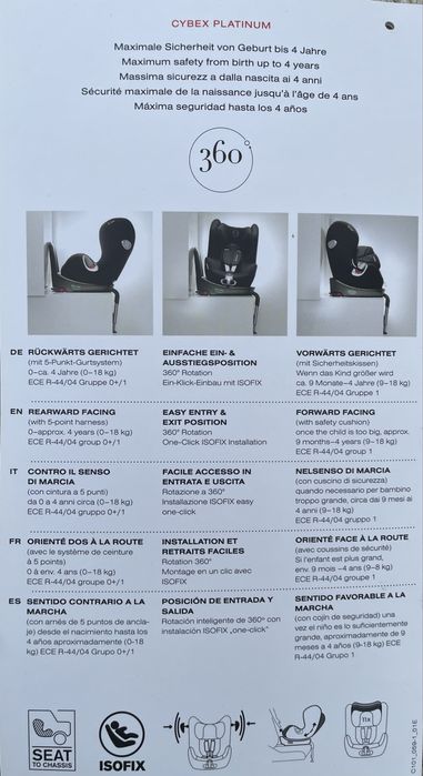 Cadeira Auto Cybex Platinum Sirona