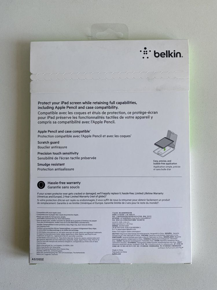 Película Belkin iPad 10.2 ou iPad Pro 10.5 NOVA