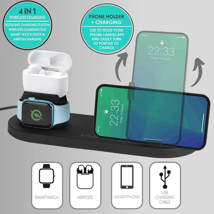 Бездротова док-станція для швидкого заряджання 4-в-1 intempo Німеччина