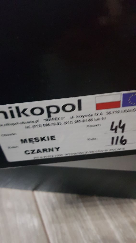 Pantofle Półbuty 44 /45 Nikopol Marex czarne