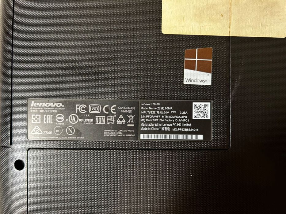 Laptop Lenovo B70-80 - Type 80MR