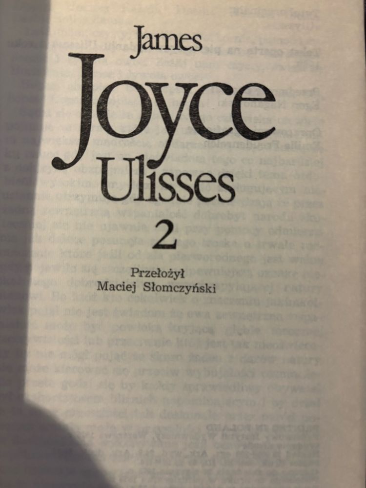 Książki James Joyce Ulisses tom 1 i 2