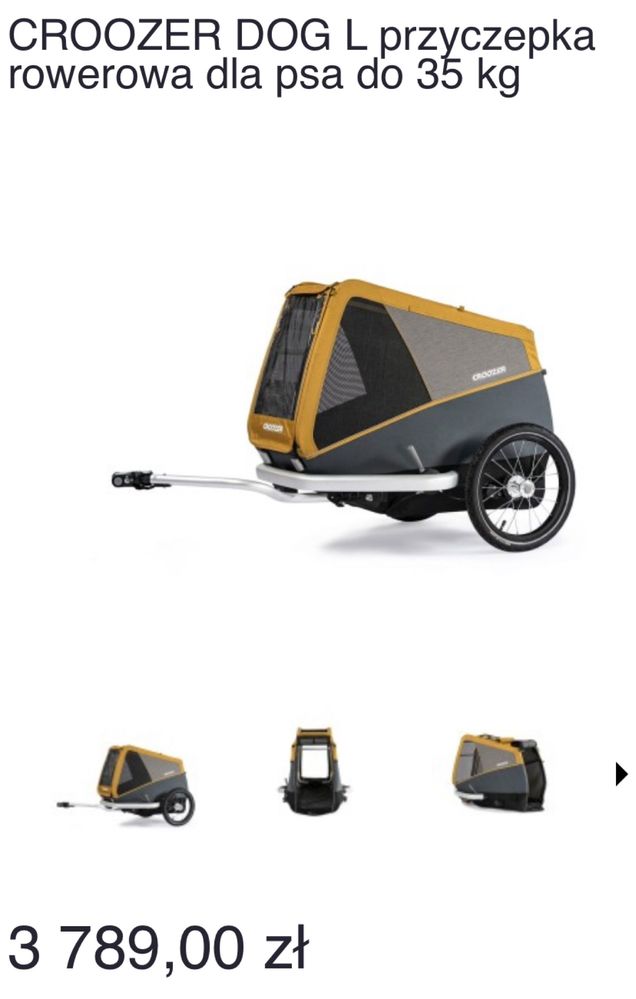 CROOZER DOG L przyczepka rowerowa dla psa o wadze do 35 kg