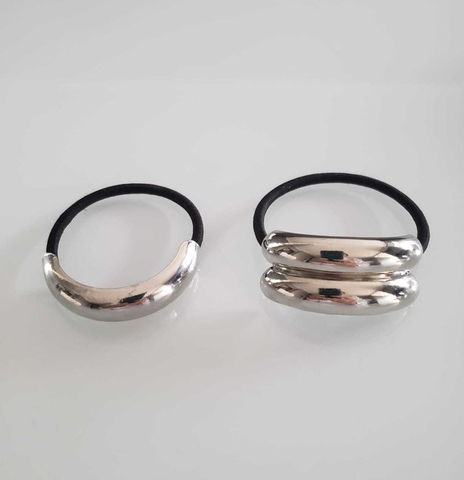 Резинка для волосся з металевим елементом. Резинки-каффы. Заколка