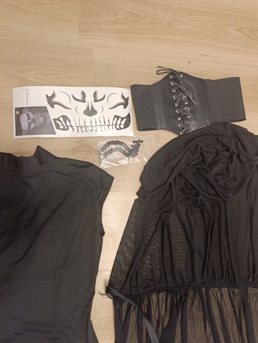 Strój karnawal halloween czarna wdowa zombie rozmiar L