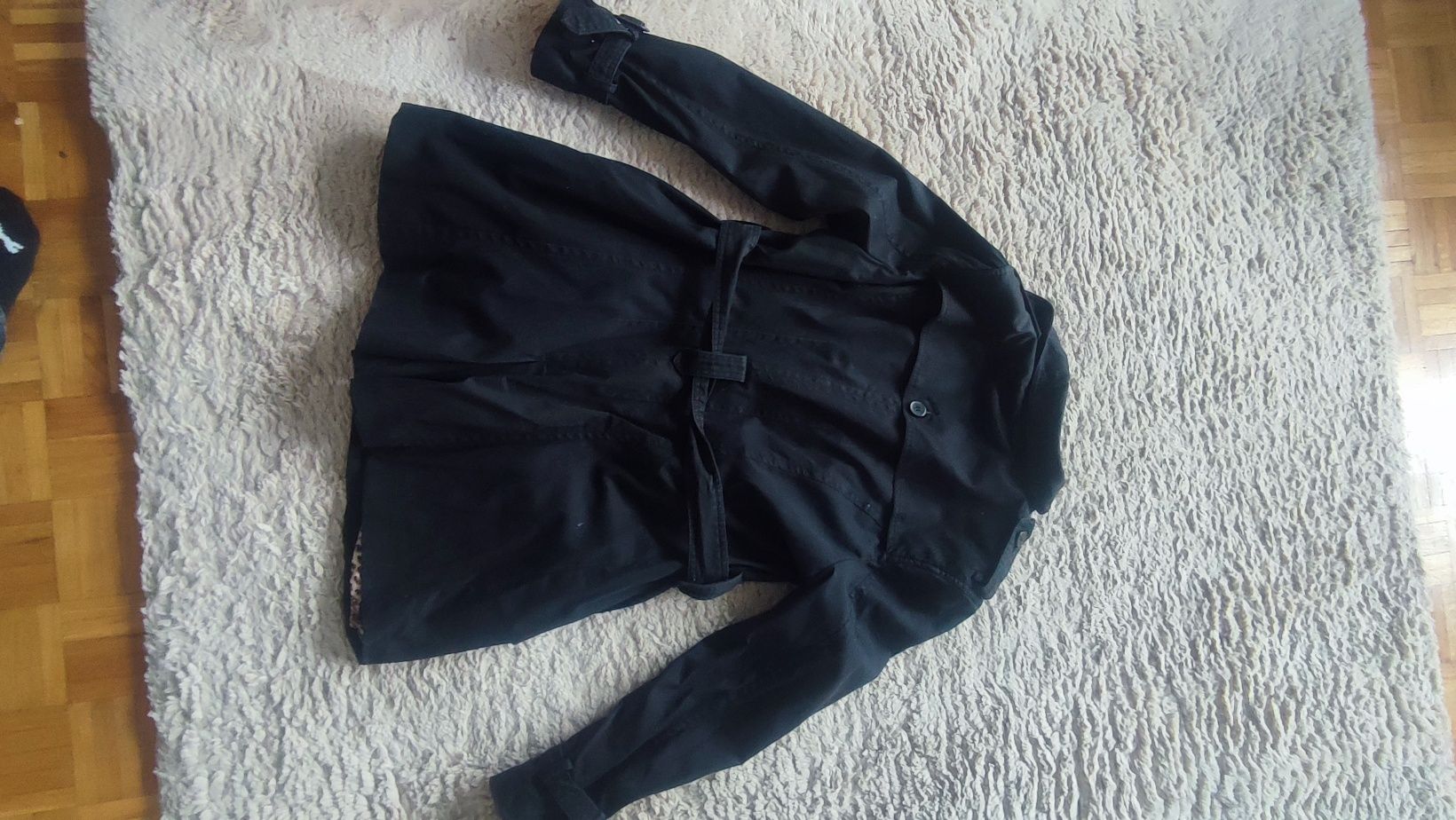 Płaszcz jesienny czarny kurtka damska roz.XL