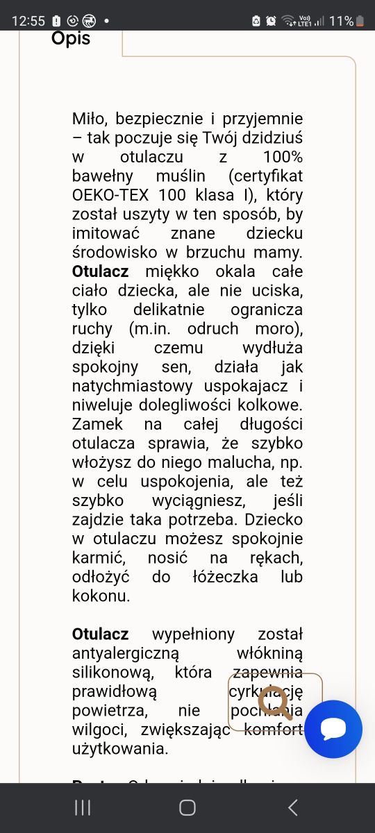 Spiworek dla noworodka muslinowy 2.5 Tog  0-6 miesięcy