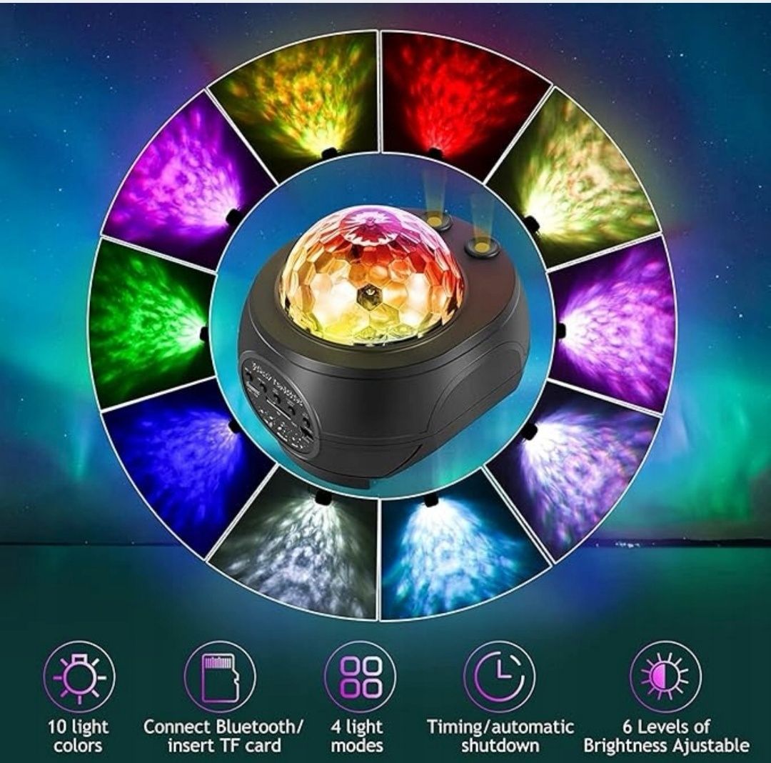 Projektor LED gwiaździstego nieba, projektor Galaxy Bluetooth głośnik