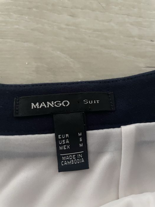 Mango Suit біла спідниця олівець міні з віскоза юбка