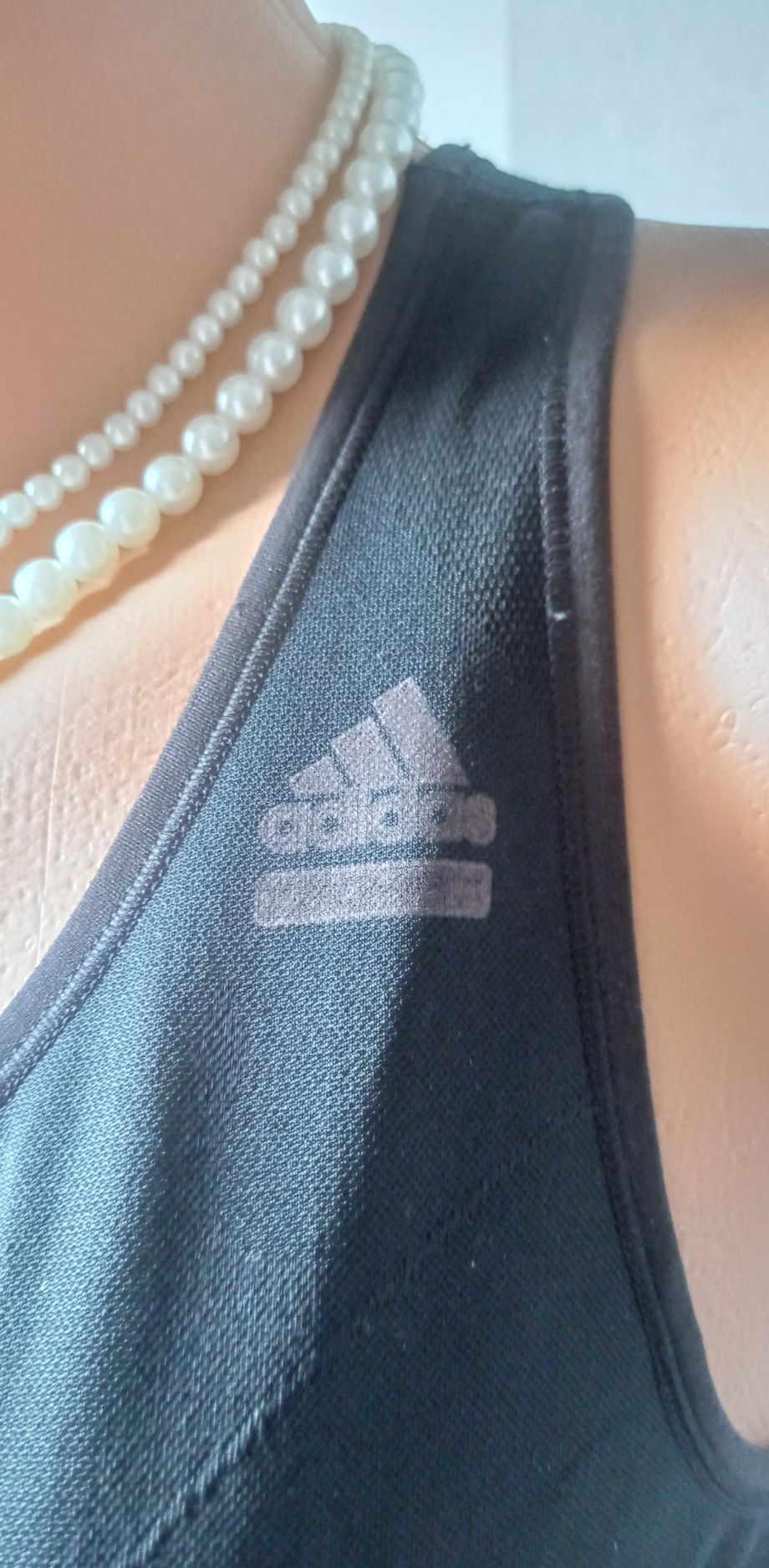 Biustonosz sportowy bez gąbek czarny adidas crop top S