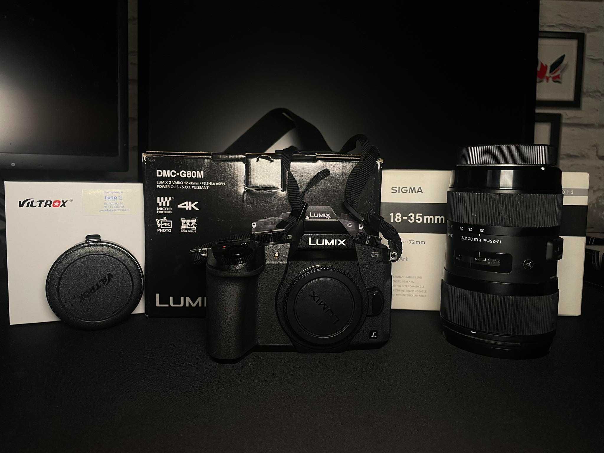 Aparat fotograficzny Lumix g80 Sigma 18-35 ostre zdjęcia