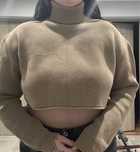 Ciepły sweter golf krótki top crop zara