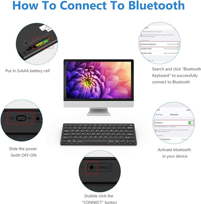 Bezprzewodowa Klawiatura Bluetooth QWERTY