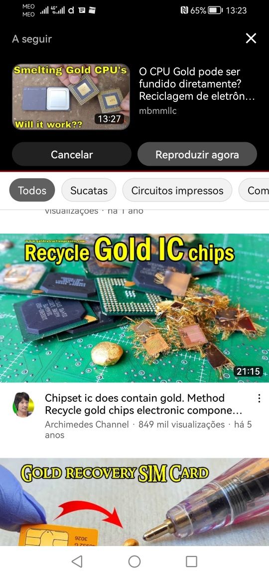 Ic, apu, cpu para extracção de GOLD