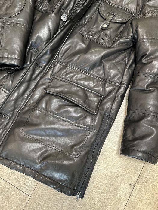 Кожаный пуховик