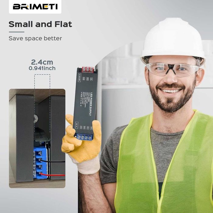 BRIMETI Transformator LED 24V 100W Zasilacza 16.6A Transformatora