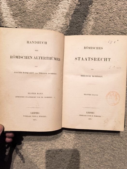 ROMISCHES STAATRECHT theodor mommsen Hirzel 1871