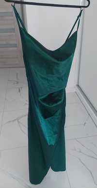 Zielona sukienka satynowa M