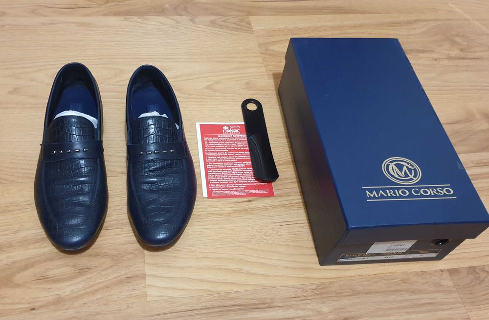 Туфлі Mario Corso 43р шкіряні м'які темно-сині (чудовий стан)