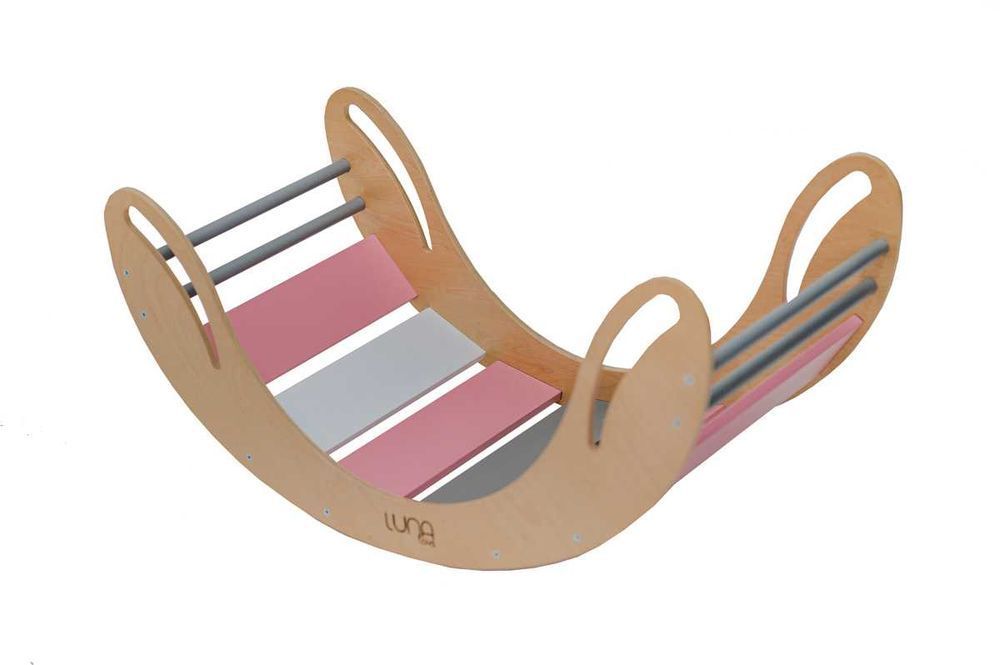 Bujak drewniany Smile różowo-szary | Zabawki Montessori | malpiszon.pl