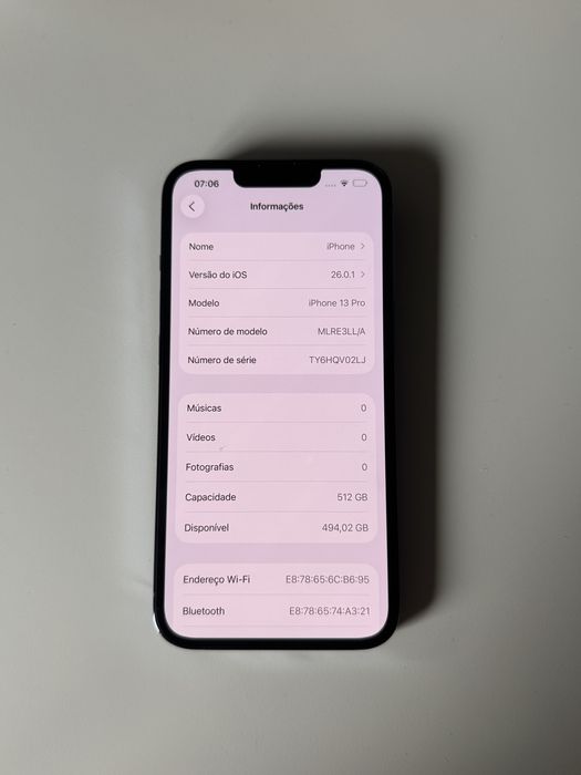 Iphone 13 PRO 512GB 100% Bateria