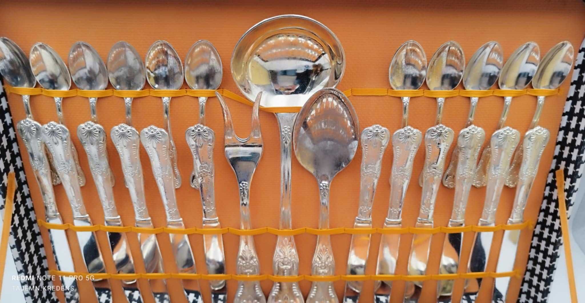 Zestaw włoskich sztućców LBL platerowane dla 12 osób z pudełkiem