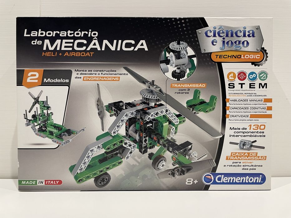 Jogo tipo LEGO Laboratório de Mecânica Heli + Airboat Clementoni