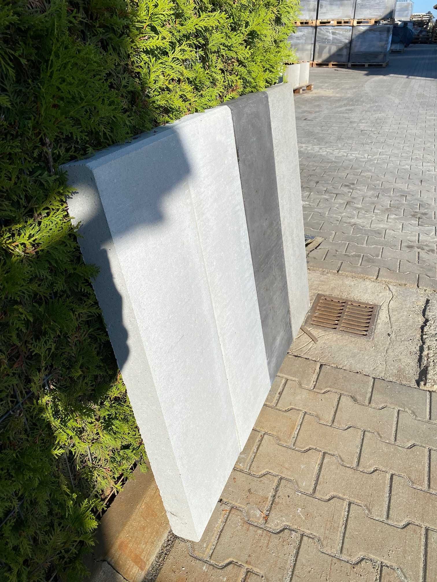 Palisada betonowa 100cm ZBROJONA tarasowa murek PRODUCENT biała