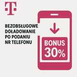 Elektron. doładowanie T-mobile,  BONUS 20% +5 zł (23:40-5 przerwa tech
