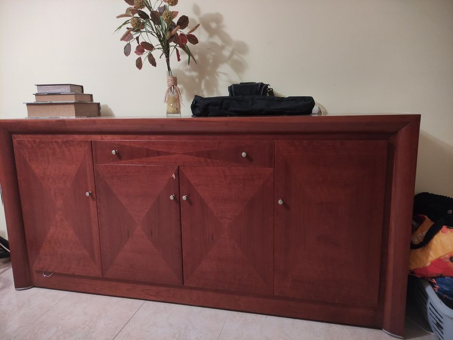 Conjunto de Sala Completo em Madeira Cerejeira