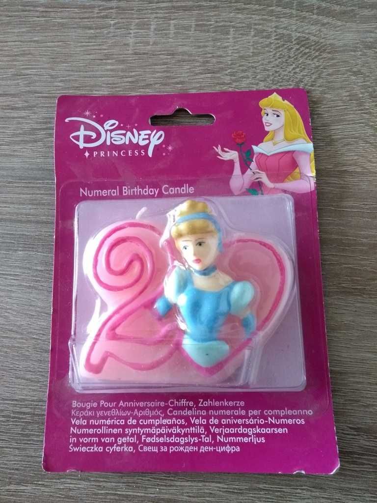 Świeczka Disney Księżniczki cyfra 2 NOWA