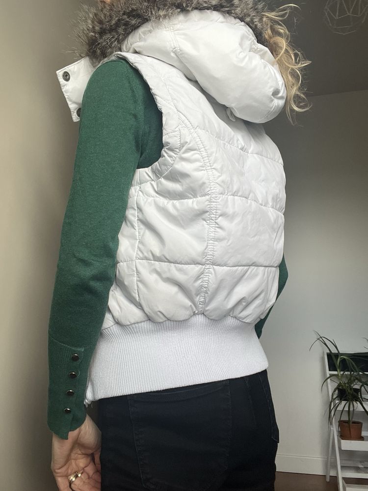 Bezrękawnik puchowy damski S Tommy Hilfiger kamizelka biały