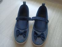 Baleriny granatowe brokatowe 36