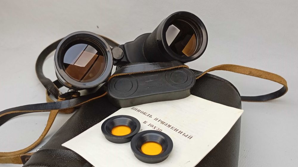 Бинокль Б 10х50 № КС15394 (Армейский) (Сетка) (Широкоугольный)  (СССР)