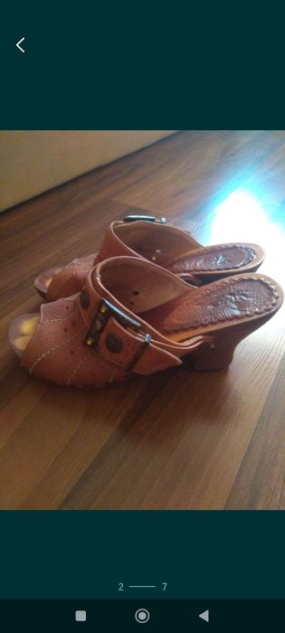 Босоножки кожаные (сабо)
